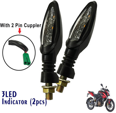 Generox Front, Rear LED Indicator Light for Bajaj Pulsar 200 NS DTS-i(Yellow)