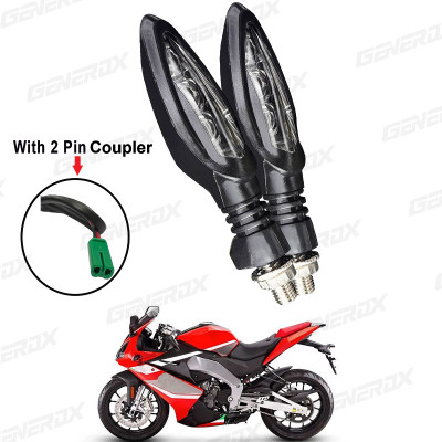Generox Front, Rear LED Indicator Light for Universal For Bike Piaggio Vespa, Universal For Bike(Amber)