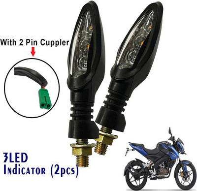 Generox Front, Rear LED Indicator Light for Bajaj Pulsar 150 NS(Yellow)