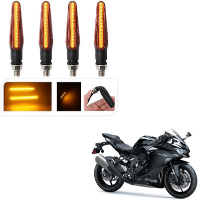 JMA TRADING Front, Rear LED Indicator Light for Kawasaki Universal For Bike(Amber)