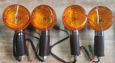 BIKEBLOOM Side, Rear, Front Incandescent Indicator Light for Bullet, Royal Enfield Classic 350(Amber)
