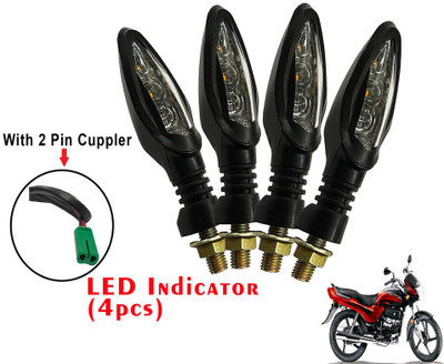 Generox Front, Rear LED Indicator Light for Hero Passion Plus(Yellow)