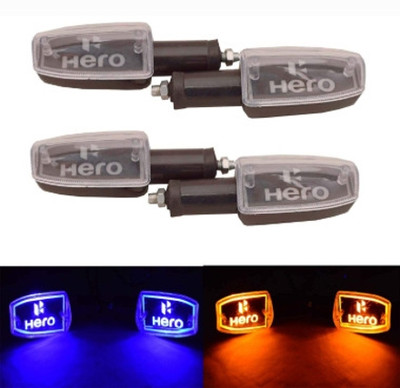 SGENTERPRISES Front, Rear LED Indicator Light for Hero Passion Pro, Passion Plus, Passion, Passion X Pro(Blue, Yellow)