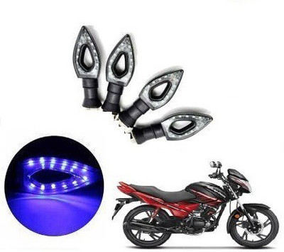 aksmit Front, Rear LED Indicator Light for Hero Glamour, Universal For Bike(Blue)