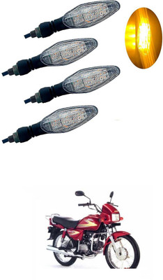PRTEK Front, Rear LED Indicator Light for Hero Splendor(Orange)