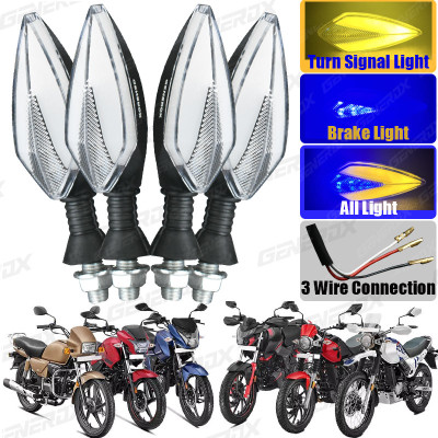 Generox Front, Rear LED Indicator Light for Hero Universal For Bike(Blue, Yellow)