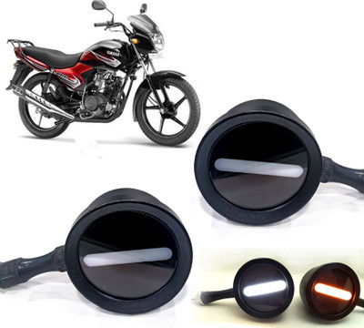 AUTO PEARL Front LED Indicator Light for Yamaha YBR 110(White, Yellow)