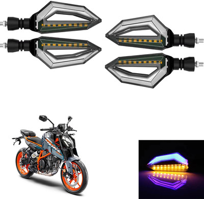 Vagary Front, Rear LED Indicator Light for KTM Duke 390(Blue, Yellow)