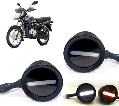 AUTO PEARL Front LED Indicator Light for Bajaj Platina 100(White, Yellow)