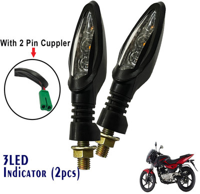 Generox Front, Rear LED Indicator Light for Bajaj Pulsar 180(Yellow)