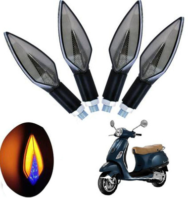 REPLEY Front, Rear LED Indicator Light for Piaggio Universal For Bike(Yellow, Blue)