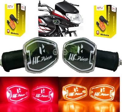 PBTA Front, Rear, Side LED Indicator Light for Hero HF Deluxe(Amber, Red)