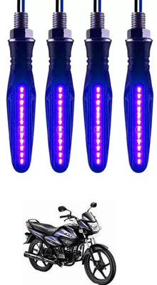 E-Shoppe Front, Rear, Side LED Indicator Light for Hero Splendor NXG(Blue)