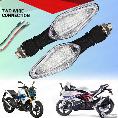 Shopland Front, Rear LED Indicator Light for BMW Universal For Bike(Yellow)
