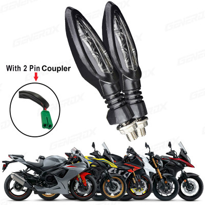 Generox Front, Rear LED Indicator Light for Suzuki Gixxer, Gixxer SF, Universal For Bike(Amber)