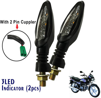 Generox Front, Rear LED Indicator Light for Hero Splendor Pro(Yellow)