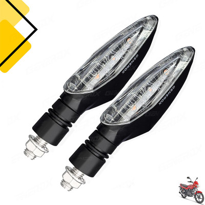 Generox Front, Rear LED Indicator Light for Bajaj Platina 100 DTS-i(Amber)