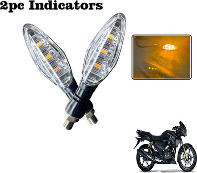 Shopland Front, Rear LED Indicator Light for TVS Apache RTR 180(Amber)
