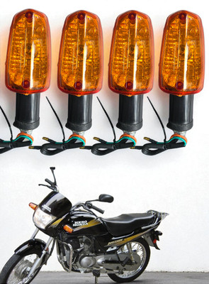 BIKEBLOOM Side, Rear, Front Halogen Indicator Light for Hero Passion Plus, Passion(Amber)