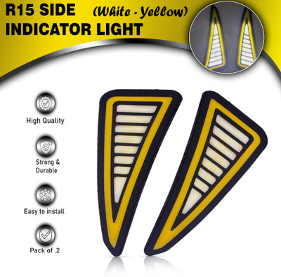 ASRYD Front, Rear, Side LED Indicator Light for Universal For Bike Universal For Bike(Amber, White)
