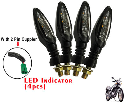 Generox Front, Rear LED Indicator Light for TVS Fiero F2(Yellow)