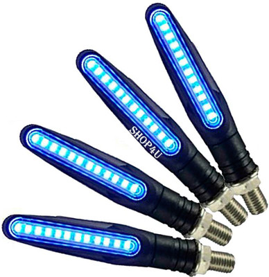 SHOP4U Front, Rear LED Indicator Light for Bajaj Pulsar 220(Blue)