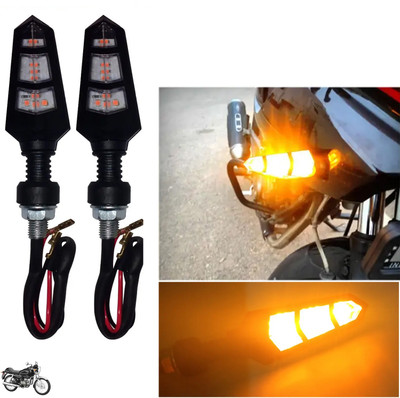 Pious Front, Rear LED Indicator Light for Hero Splendor pro classic(Amber)
