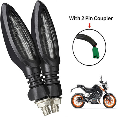 CROXIV Front, Rear LED Indicator Light for KTM RC 200, Universal For Bike(Yellow)