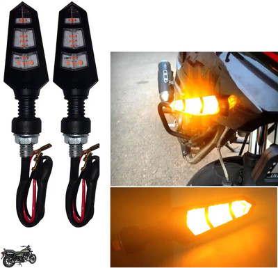 Pious Front, Rear LED Indicator Light for Bajaj Universal For Bike(Amber)