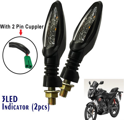 Generox Front, Rear LED Indicator Light for Hero Karizma R(Yellow)