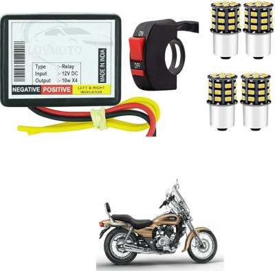 LOVMOTO Front, Rear LED Indicator Light for Bajaj Avenger 220 DTS-i(Yellow)