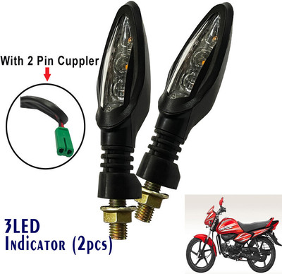 Generox Front, Rear LED Indicator Light for Hero Splendor NXG(Yellow)
