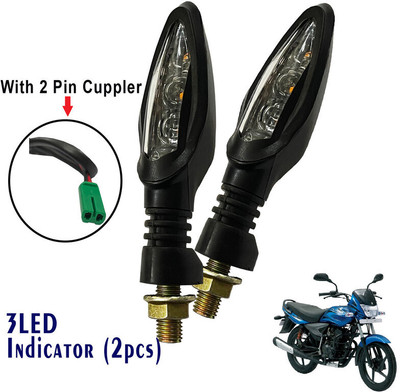 Generox Front, Rear LED Indicator Light for Bajaj Platina(Yellow)