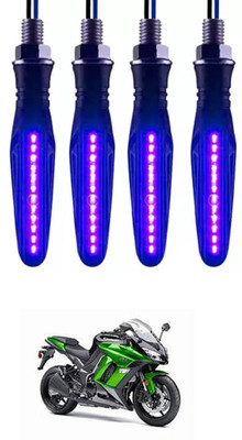E-Shoppe Front, Rear, Side LED Indicator Light for Kawasaki Universal For Bike(Blue)
