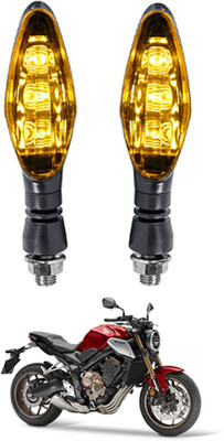RKPSP Front, Rear LED Indicator Light for Honda Universal For Bike(Yellow)