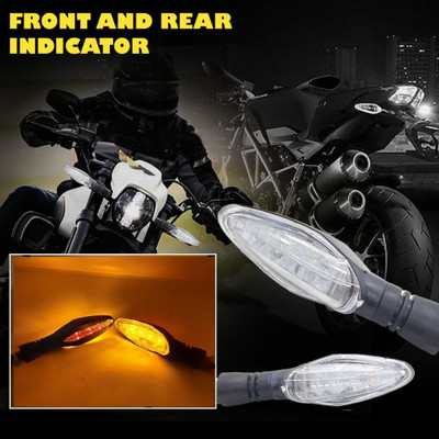 AutoPowerz Front, Rear LED Indicator Light for Universal For Bike Universal For Bike(Yellow, Blue)