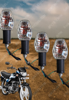 BIKEBLOOM Side, Rear, Front Halogen Indicator Light for Hero HF, HF Deluxe, HF-Deluxe(Amber)