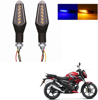 JMA TRADING Front, Rear LED Indicator Light for TVS Universal For Bike(Blue, Amber)