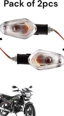 BIKEBLOOM Side, Rear, Front Halogen Indicator Light for Hero Passion XPRO, Passion X Pro(Amber)