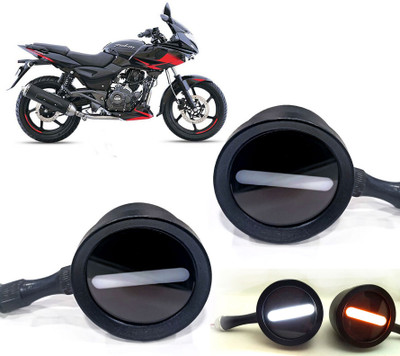 AUTO PEARL Front LED Indicator Light for Bajaj Pulsar 220 DTSi-Fi(White, Yellow)