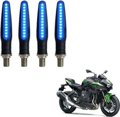 JMA TRADING Front, Rear LED Indicator Light for Kawasaki Universal For Bike(Blue)