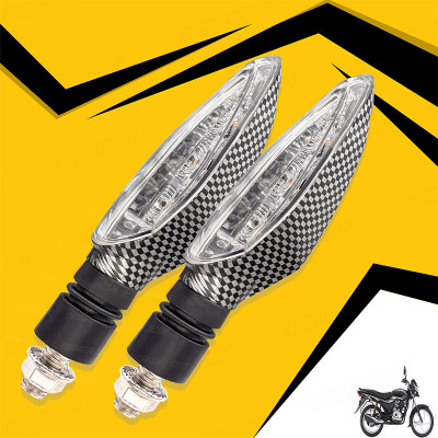 Generox Front, Rear LED Indicator Light for Bajaj Platina 100ES(Amber)