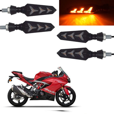 Huims Rear, Side LED Indicator Light for TVS Universal For Bike(Yellow)