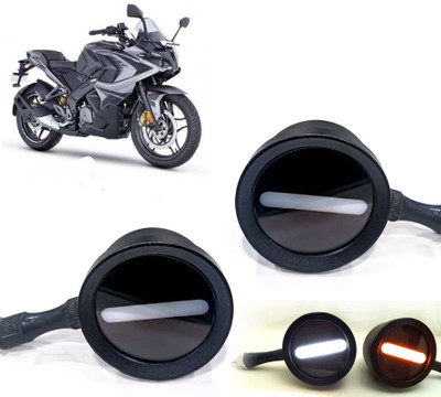 AUTO PEARL Front LED Indicator Light for Bajaj Pulsar RS(White, Yellow)