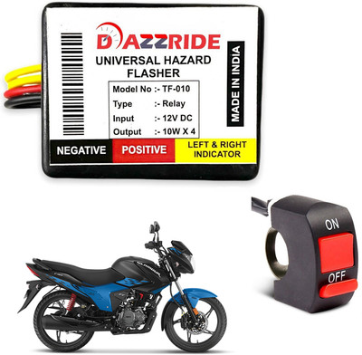 DAZZRIDE Front, Side, Rear LED Indicator Light for Hero Glamour, Universal For Bike(Amber)