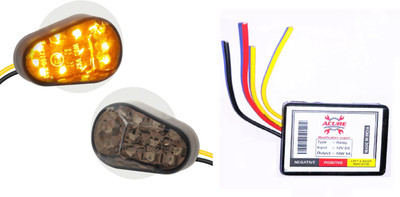 acube mart Front, Rear LED Indicator Light for Universal For Bike Universal For Bike(Amber)