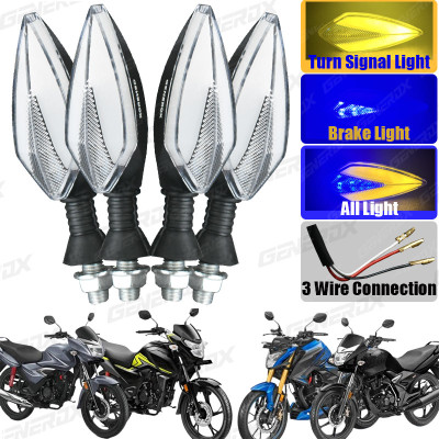 Generox Front, Rear LED Indicator Light for Honda Universal For Bike(Blue, Yellow)