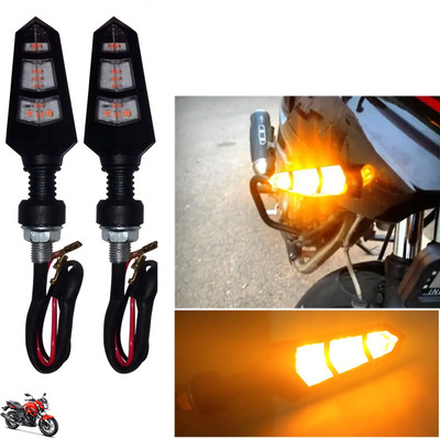 Pious Front, Rear LED Indicator Light for Hero Universal For Bike(Amber)