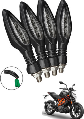 CROXIV Front, Rear LED Indicator Light for KTM RC 200, Universal For Bike(Amber)