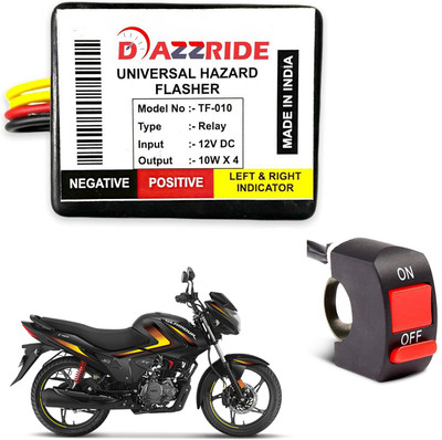 DAZZRIDE Front, Side, Rear LED Indicator Light for Hero Glamour, Universal For Bike(Amber)